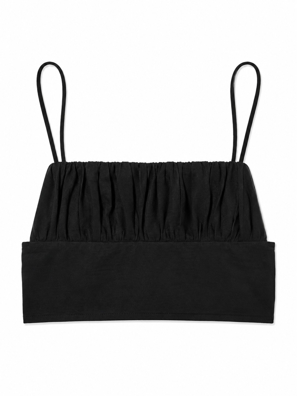 Verge Girl Black Ruched Cropped Tank Top, Size 8